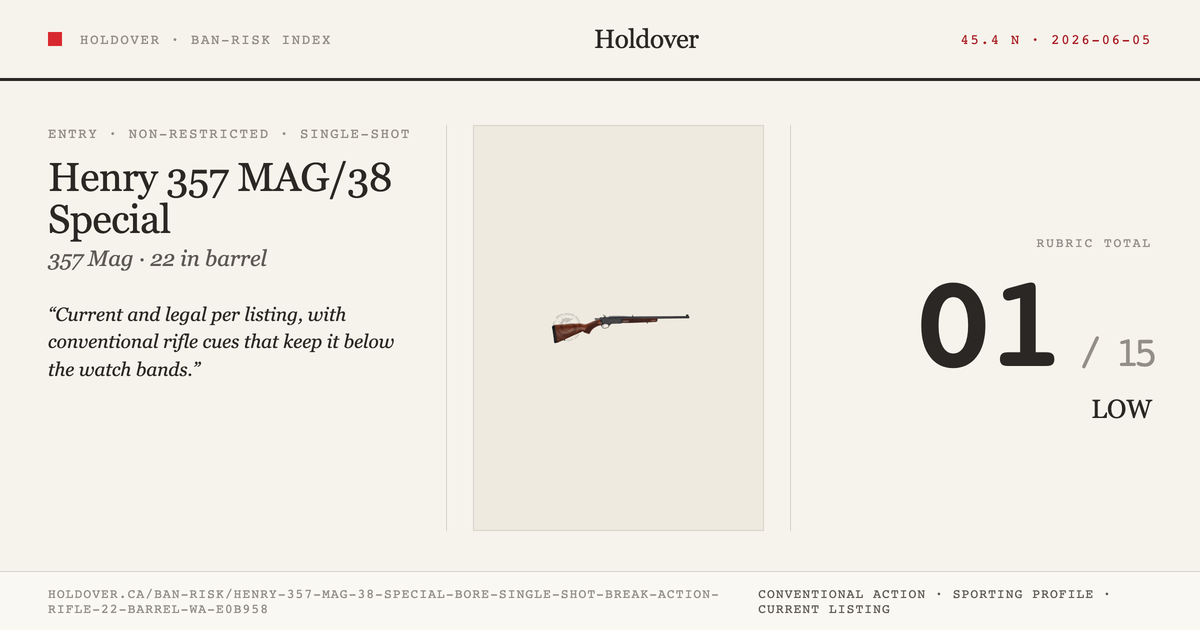 Henry 357 MAG/38 Special Bore Single Shot Break Action Rifle 22″ Barrel Walnut Stock reference image for Holdover Ban...