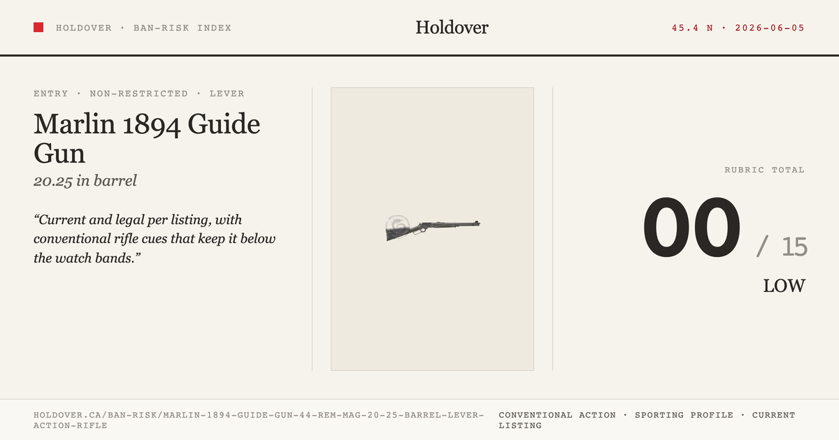 Marlin 1894 Guide Gun 44 REM MAG 20.25″ Barrel Lever Action Rifle reference image for Holdover Ban-Risk verdict