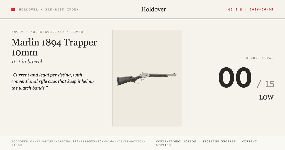 Marlin 1894 Trapper 10mm 16.1″ Lever Action Rifle reference image for Holdover Ban-Risk verdict