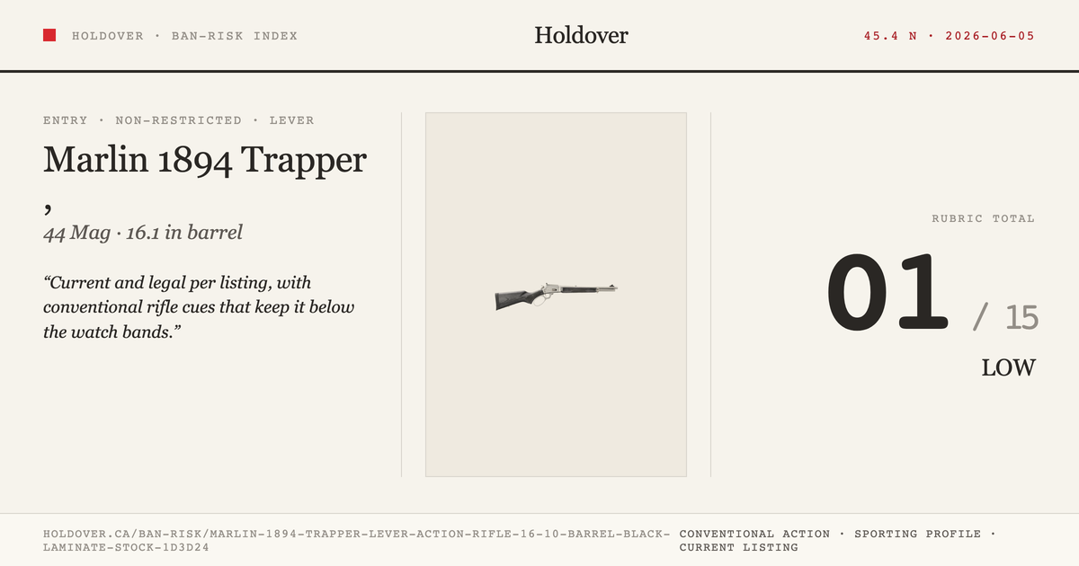 Marlin 1894 Trapper Lever Action Rifle, 16.10" Barrel, Black Laminate Stock, Big Loop, 44 MAG reference image for...