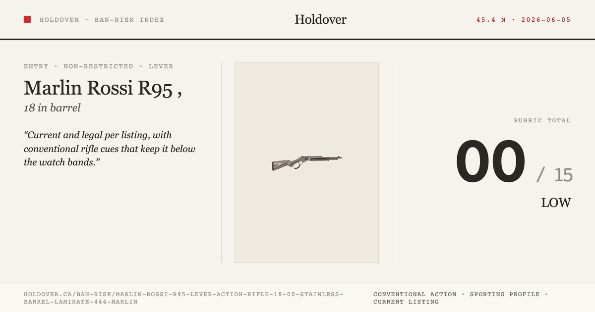 Marlin Rossi R95 Lever Action Rifle, 18.00" Stainless Barrel, Laminate, 444 Marlin reference image for Holdover Ban-Risk...