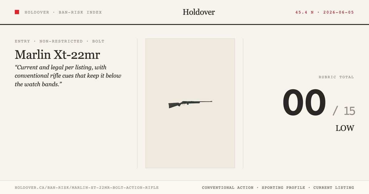 Marlin Xt-22mr Bolt Action Rifle reference image for Holdover Ban-Risk verdict