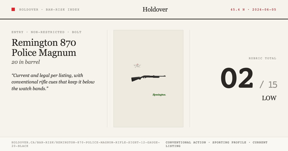 Remington 870 Police Magnum Rifle Sight 12 Gauge 20″ Black reference image for Holdover Ban-Risk verdict