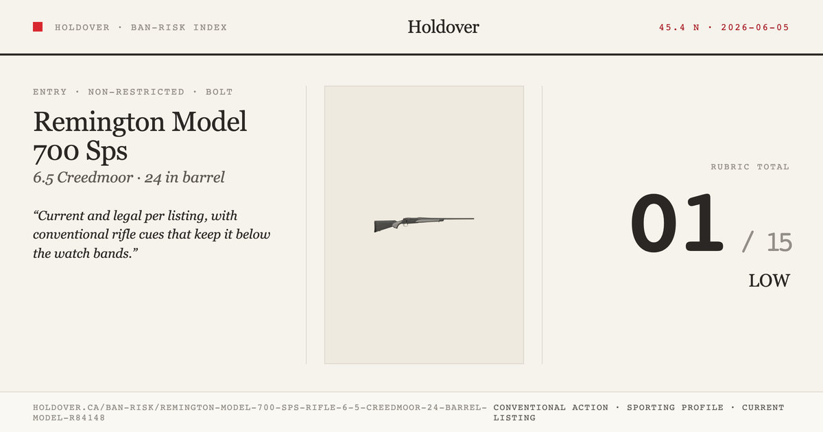 Remington Model 700 Sps Rifle: 6.5 Creedmoor, 24" Barrel, Model R84148 reference image for Holdover Ban-Risk verdict