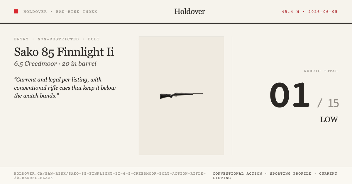 Sako 85 Finnlight Ii 6.5 Creedmoor Bolt Action Rifle, 20" Barrel, Black reference image for Holdover Ban-Risk verdict