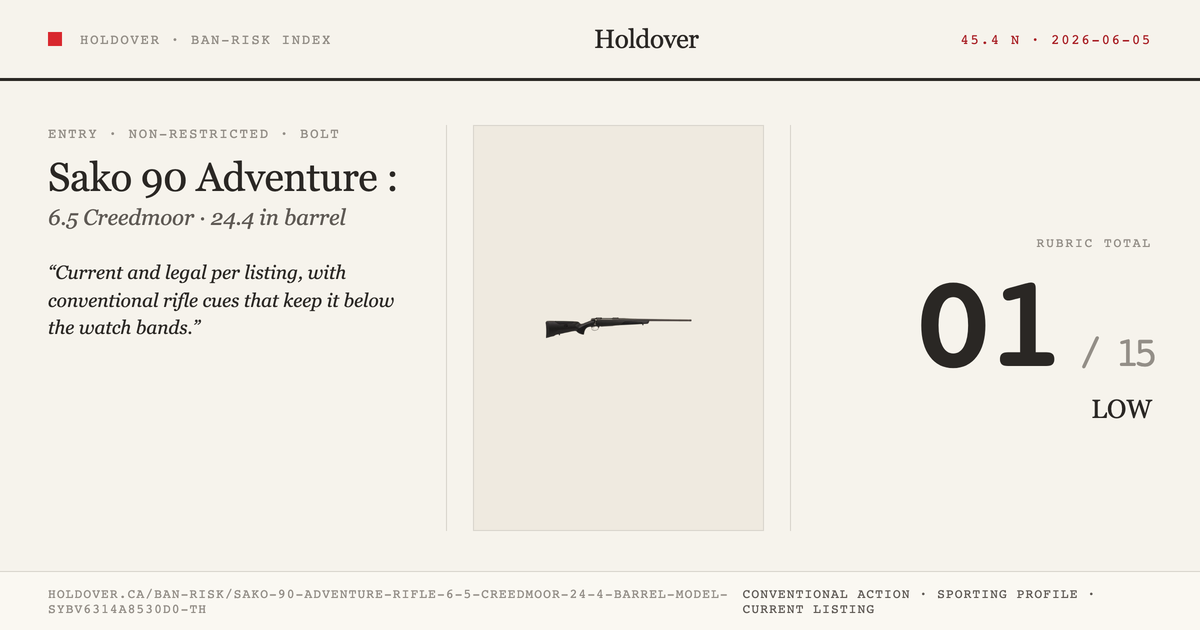 Sako 90 Adventure Rifle: 6.5 Creedmoor, 24.4" Barrel, Model Sybv6314a8530d0 Th reference image for Holdover Ban-Risk verdict
