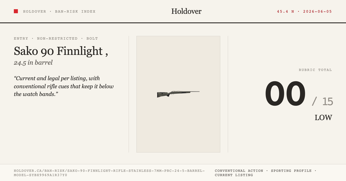 Sako 90 Finnlight Rifle, Stainless: 7mm PRC, 24.5" Barrel, Model Sybx9969a1r37y0 reference image for Holdover Ban-Risk...