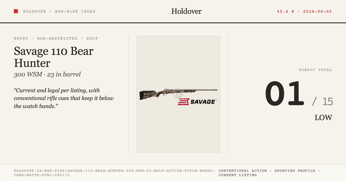 Savage 110 Bear Hunter 300 WSM 23″ Bolt Action Rifle Mobuc Camo Matte Stainless (Right Hand) reference image for...
