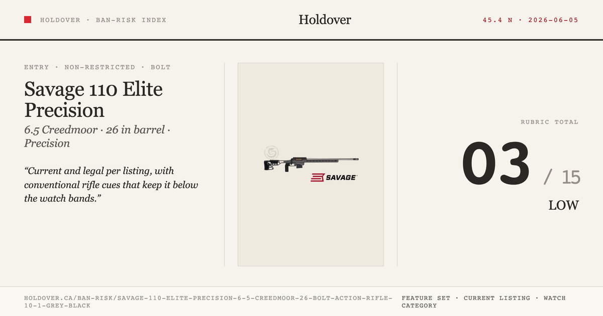 Savage 110 Elite Precision 6.5 Creedmoor 26″ Bolt Action Rifle 10+1 – Grey/Black reference image for Holdover Ban-Risk...