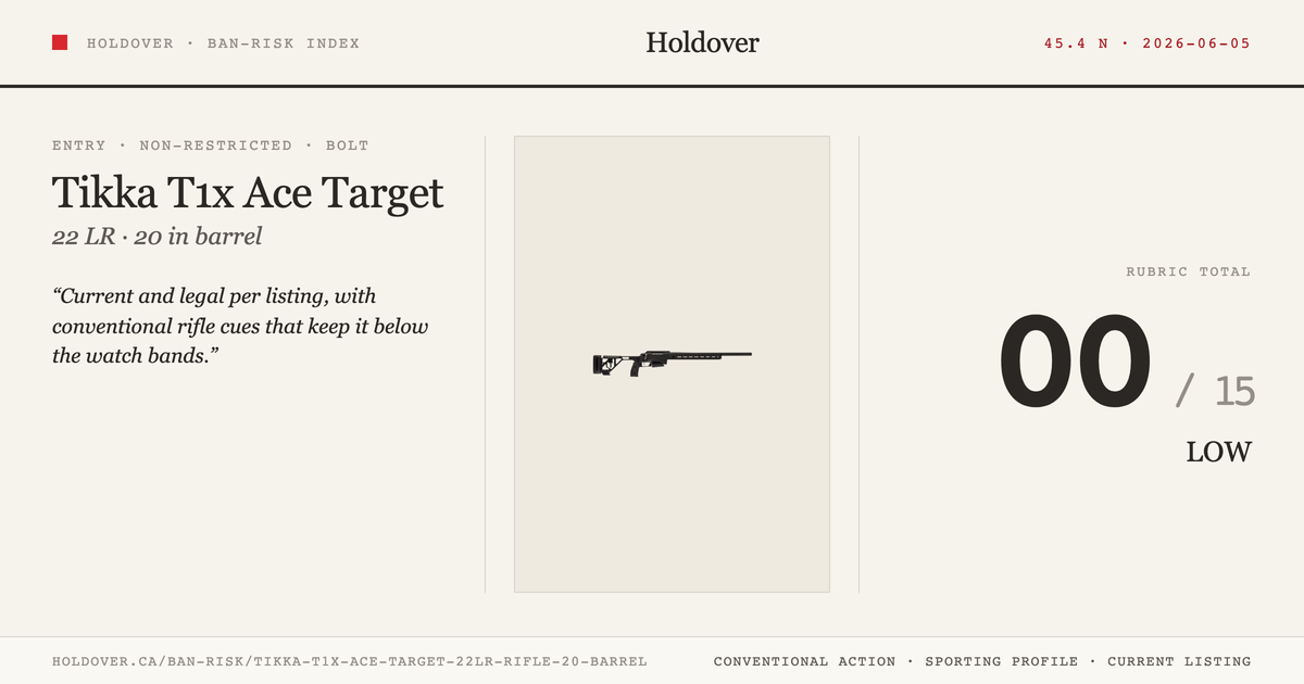 Tikka T1x Ace Target 22lr Rifle - 20" Barrel reference image for Holdover Ban-Risk verdict