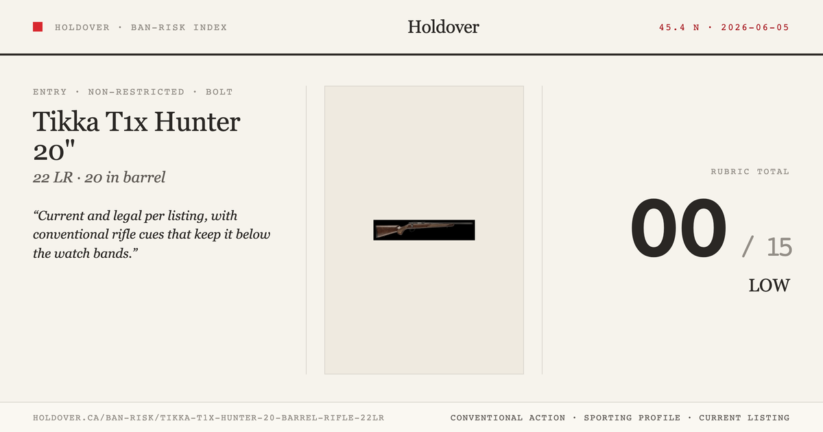 Tikka T1x Hunter 20" Barrel Rifle - 22lr reference image for Holdover Ban-Risk verdict