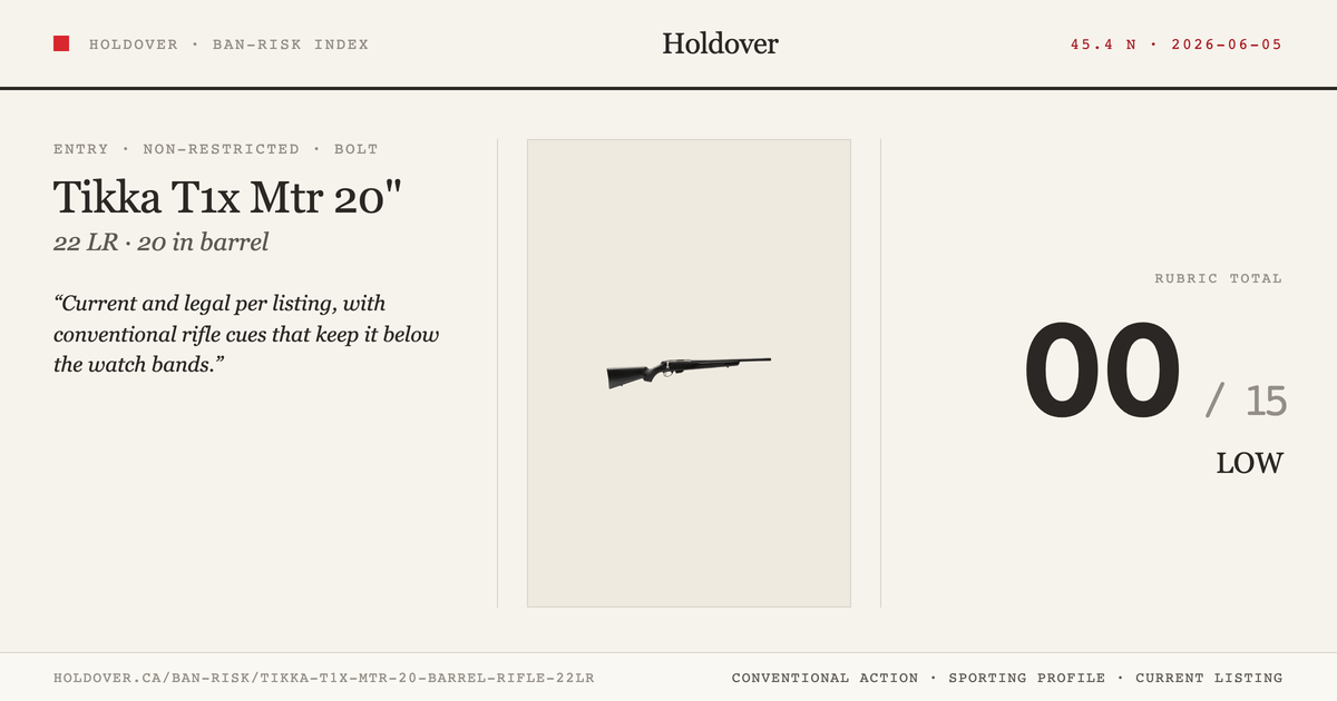 Tikka T1x Mtr 20" Barrel Rifle - 22lr reference image for Holdover Ban-Risk verdict
