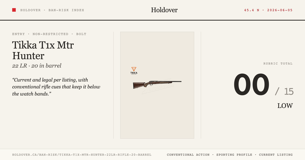 Tikka T1x Mtr Hunter 22lr Rifle, 20" Barrel reference image for Holdover Ban-Risk verdict