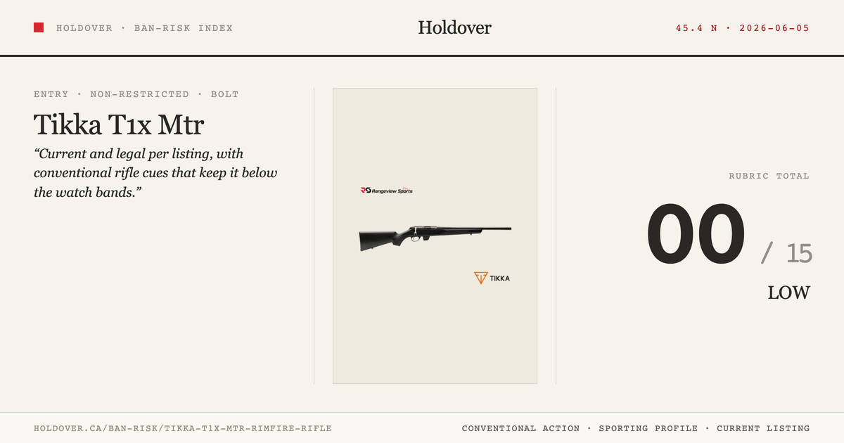 Tikka T1x Mtr Rimfire Rifle reference image for Holdover Ban-Risk verdict