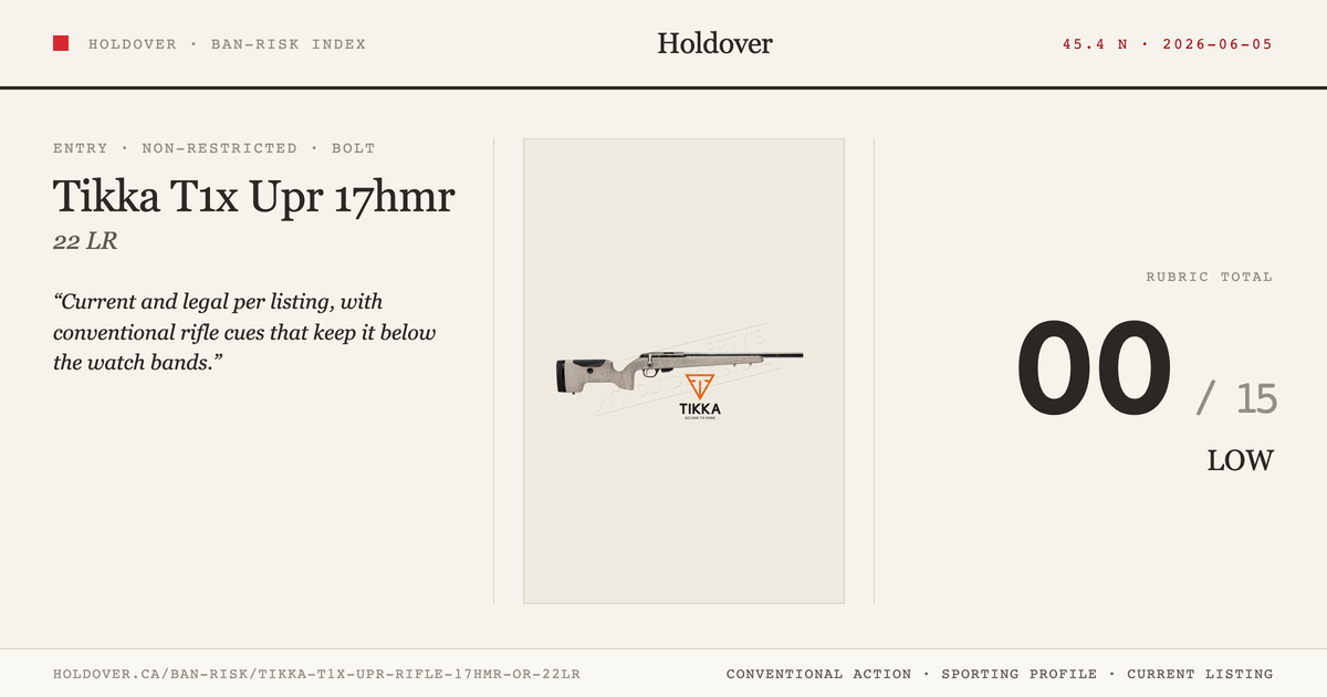 Tikka T1x Upr Rifle 17hmr Or 22lr reference image for Holdover Ban-Risk verdict