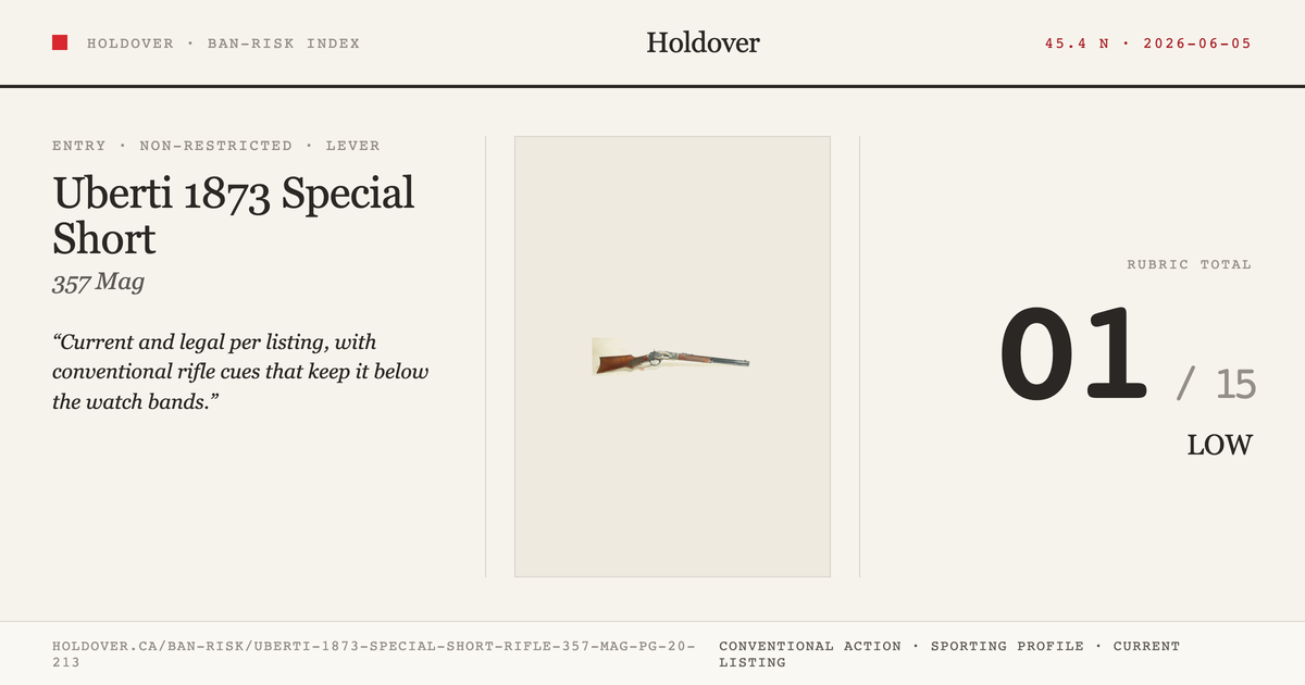 Uberti 1873 Special Short Rifle 357 MAG Pg 20" (213) reference image for Holdover Ban-Risk verdict