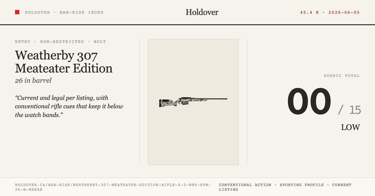 Weatherby 307 Meateater Edition Rifle 6.5 Wby Rpm 26″ W/ Break reference image for Holdover Ban-Risk verdict