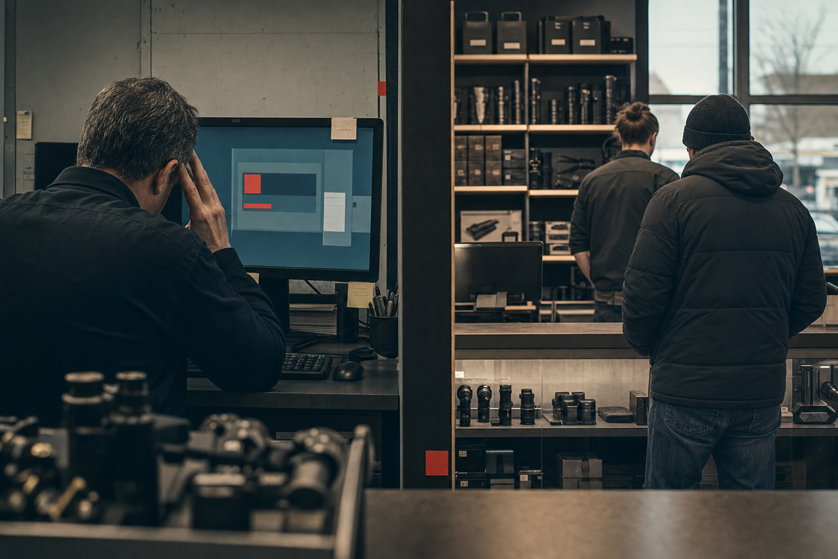 A Canadian firearms retailer caught between a buyback claim portal and the customer counter.