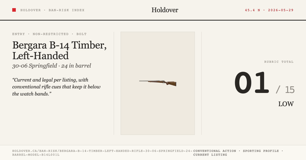 Bergara B-14 Timber, Left-Handed Rifle: 30-06 Springfield, 24" Barrel, Model B14l001l