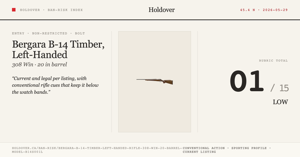 Bergara B-14 Timber, Left-Handed Rifle: 308 WIN, 20" Barrel, Model B14s001l