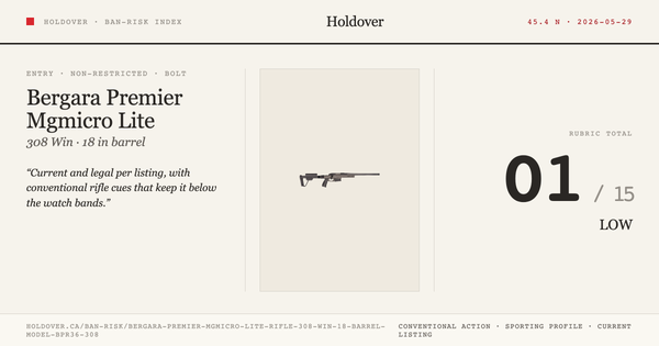 Bergara Premier Mgmicro Lite Rifle: 308 WIN, 18" Barrel, Model Bpr36-308