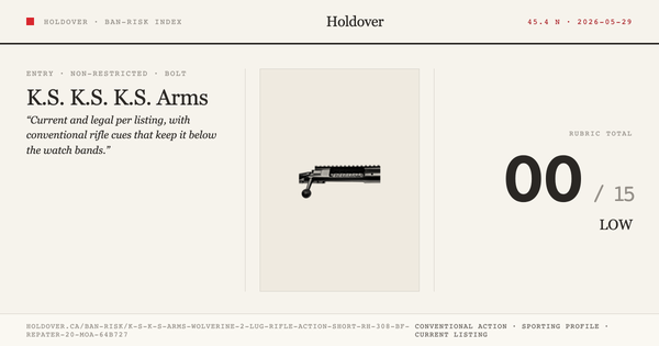 K.S. K.S. Arms Wolverine 2-Lug Rifle Action, Short, Rh, 308 Bf, Repater, 20 Moa, Pull Knob