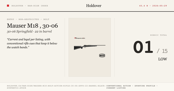 Mauser M18 Bolt Action Rifle, 30-06 Spfd 22” Barrel Black Synthetic Stock