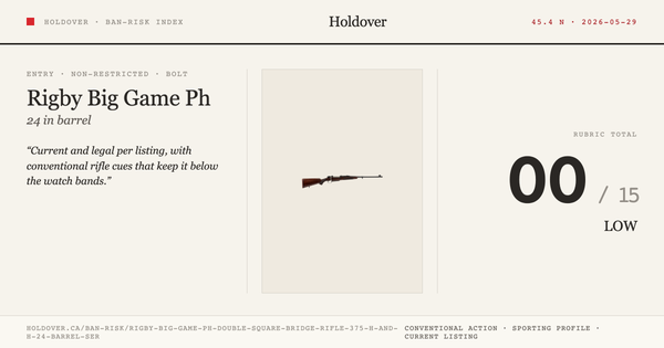 Rigby Big Game Ph Double Square Bridge Rifle: 375 H&H, 24" Barrel, Ser