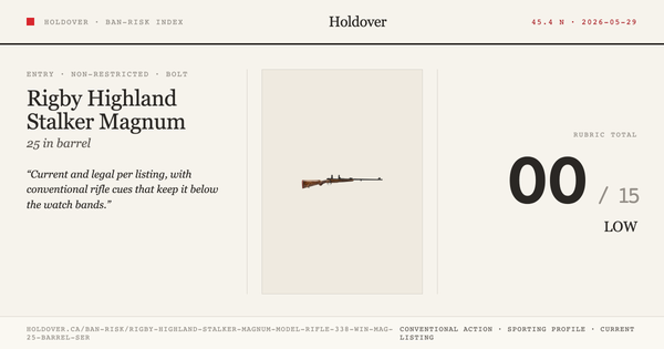 Rigby Highland Stalker Magnum Model Rifle: 338 WIN MAG, 25" Barrel, Ser