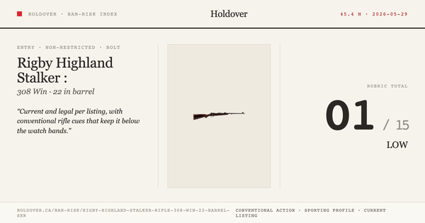Rigby Highland Stalker Rifle: 308 WIN, 22" Barrel, Ser