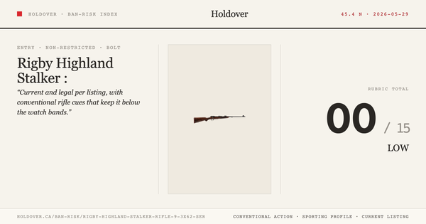 Rigby Highland Stalker Rifle: 9.3x62, Ser