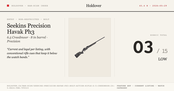 Seekins Precision Havak Ph3 Bolt-Action Rifle - 6.5 Creedmoor, 24", 5/8x24 Threaded, Spiral Fluted Stainless Barrel, 1:8" Twist, Quick Change Barrel System, 3-Lug Action - 60 Degree Bolt Throw, Integrated 20 Moa Pic Rail, Mountain Shadow Carbon Composite