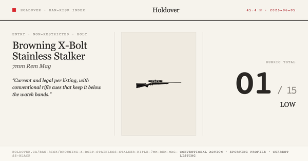 Browning X-Bolt Stainless Stalker Rifle, 7mm REM MAG, Ss, Black reference image for Holdover Ban-Risk verdict