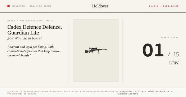 Cadex Defence, Guardian Lite Rifle, 308 WIN, 20.00" Barrel, Dx2 Trigger, Mx1 Brake, Black reference image for Holdover...