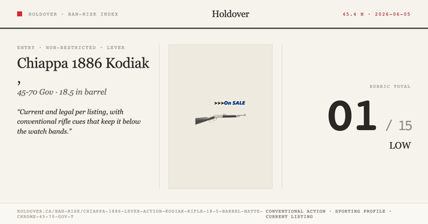 Chiappa 1886 Lever Action Kodiak Rifle, 18.5" Barrel, Matte Chrome, 45-70 Gov'T reference image for Holdover Ban-Risk verdict