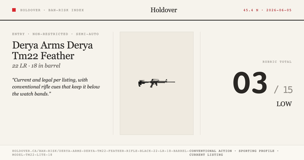 Derya Arms Derya Tm22 Feather Rifle, Black: 22 LR, 18" Barrel, Model Tm22-Lite-18 reference image for Holdover Ban-Risk...