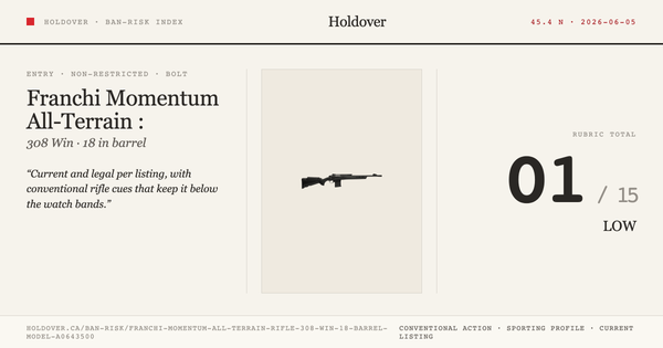 Franchi Momentum All-Terrain Rifle: 308 WIN, 18" Barrel, Model A0643500 reference image for Holdover Ban-Risk verdict