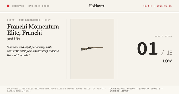 Franchi Momentum Elite, Franchi Biome Rifle: 308 WIN, 22", Barrel, Model 41715 reference image for Holdover Ban-Risk verdict