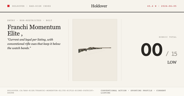 Franchi Momentum Elite Rifle, Biome Patriot Brown reference image for Holdover Ban-Risk verdict
