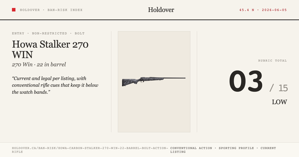 Howa Carbon Stalker 270 WIN 22″ Barrel Bolt Action Rifle reference image for Holdover Ban-Risk verdict