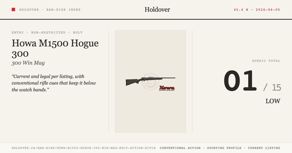 Howa M1500 Hogue 300 WIN MAG Bolt Action Rifle reference image for Holdover Ban-Risk verdict