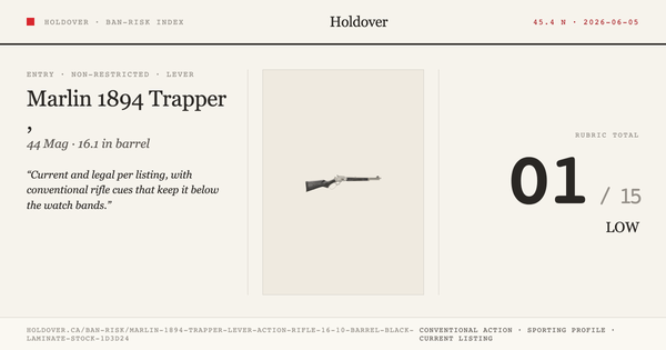 Marlin 1894 Trapper Lever Action Rifle, 16.10" Barrel, Black Laminate Stock, Big Loop, 44 MAG reference image for...