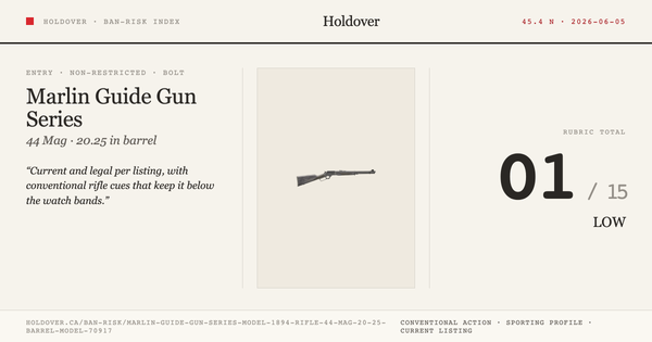 Marlin Guide Gun Series Model 1894 Rifle: 44 MAG, 20.25" Barrel, Model 70917 reference image for Holdover Ban-Risk verdict