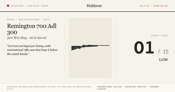 Remington 700 Adl 300 WIN MAG 26″ Bolt Action Rifle reference image for Holdover Ban-Risk verdict