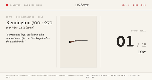 Remington 700 Cdl Rifle: 270 WIN, 24" Barrel, Model R27011 reference image for Holdover Ban-Risk verdict