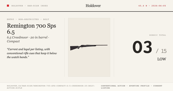 Remington 700 Sps Compact 6.5 Creedmoor 20” Bolt Action Rifle reference image for Holdover Ban-Risk verdict