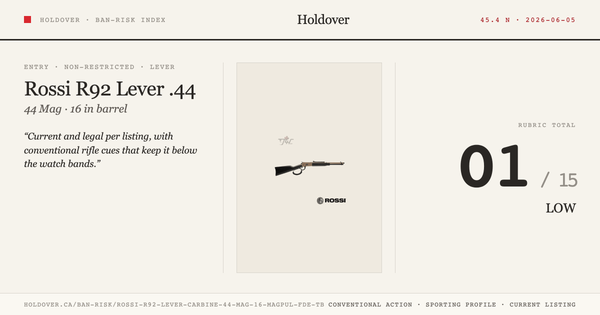 Rossi R92 Lever Carbine .44 MAG 16″ Magpul FDE Tb reference image for Holdover Ban-Risk verdict