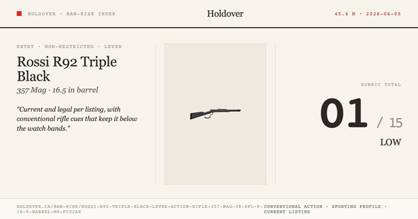 Rossi R92 Triple Black Lever-Action Rifle: 357 MAG / 38 Spl +P, 16.5" Barrel, Model 923571613-Tb reference image for...