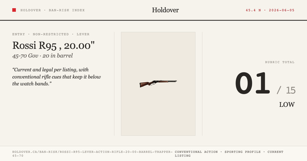 Rossi R95 Lever Action Rifle, 20.00" Barrel, Trapper, 45-70 reference image for Holdover Ban-Risk verdict
