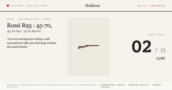 Rossi R95 Lever Action Rifle: 45-70, 22" Barrel, Model 954570221 reference image for Holdover Ban-Risk verdict